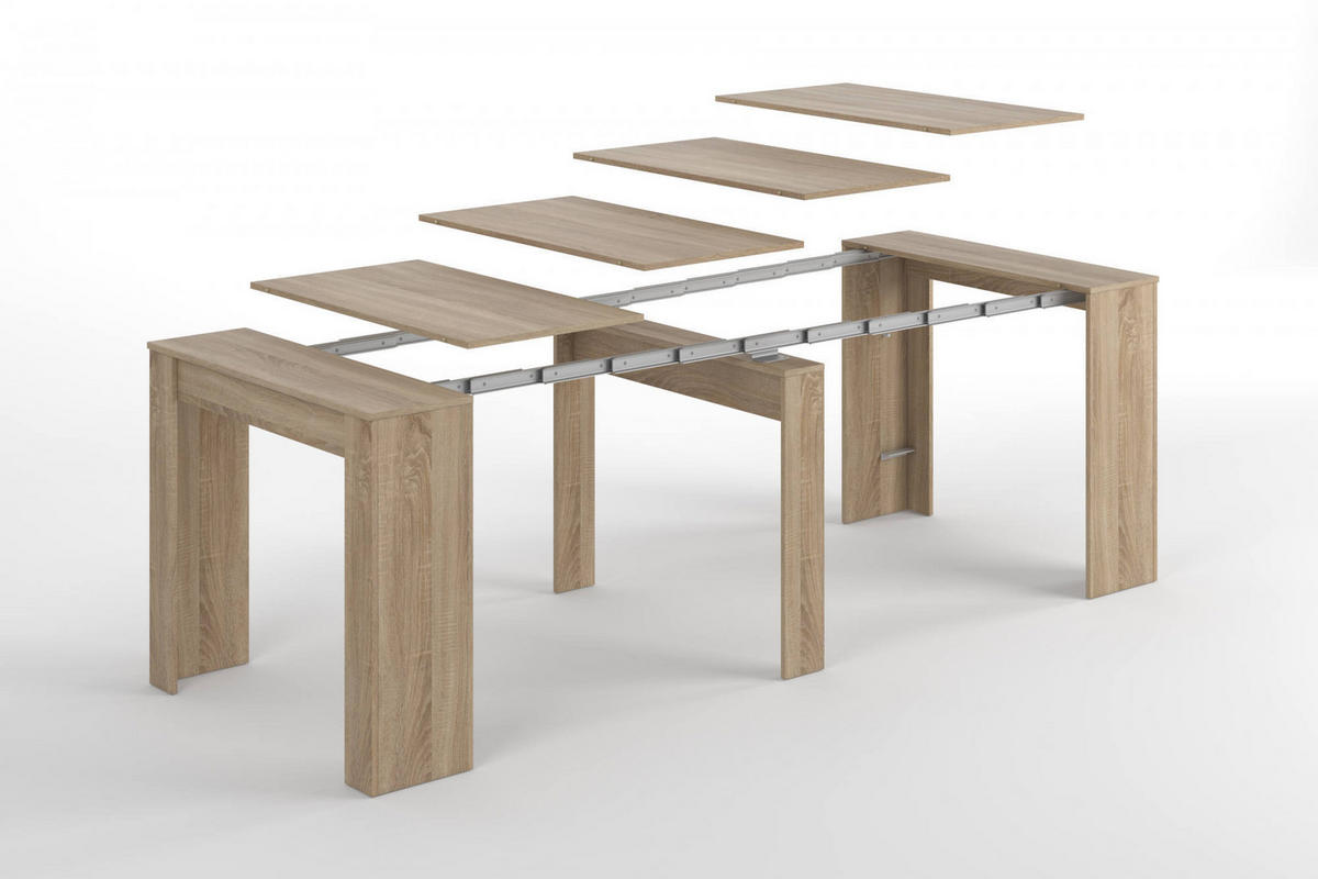TISCH Ausziehbar Eiche 51/90/78 cm - Braun, Holzwerkstoff (90/78/51cm) - DMORA
