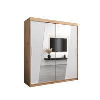 SCHWEBETÜRENSCHRANK 200/180/62 2-türig - Silberfarben/Weiß, Holz/Kunststoff (180/200/62cm) - Abiks Möbel