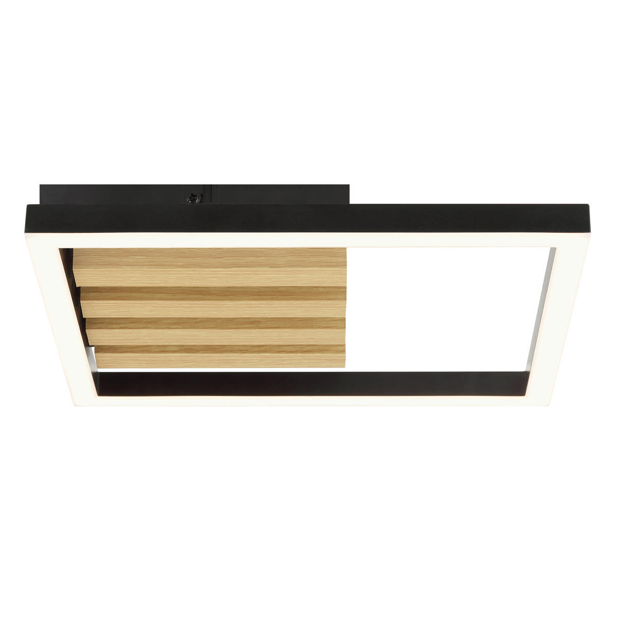 LED DECKENLEUCHTE Calma Schwarz/Holz 27,5/27,5/4,7 cm - Multicolor, Holz (27.5/27.5/4.7cm) - Brilliant