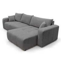 ECKSOFA PEDRO XL mit Schlaffunktion und Bettkasten Dunkelgrau - Dunkelgrau, Holz/Kunststoff (278/55/145cm) - Idohome