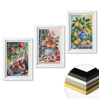 WANDBILDER 3er-Set - 20x30 cm Weißer Rahmen - Blumen und Früchte in Vasen - Weiß, Kunststoff (20/30cm) - ArtPrintCave