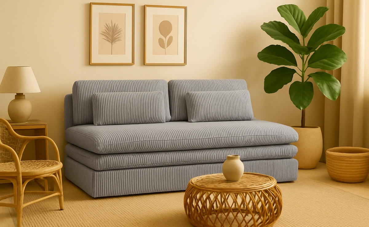 SCHLAFSOFA Mit Bettkasten OLIA, Stoff Poso, Hellgrau - Hellgrau, Holz (190/75/90cm) - Kaiser Möbel