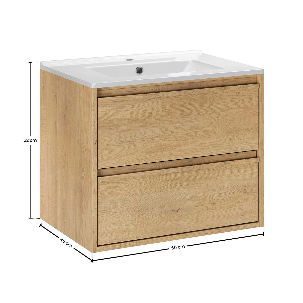 UMYVADLO 61cm Edmé Dřevo - hnědá, kompozitní dřevo (61/52/46cm) - Petits-meubles