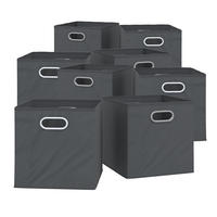FALTBOX Anthrazit 30 x 30 cm 8er Set - Anthrazit, Wellpappe (30/30cm) - Vicco