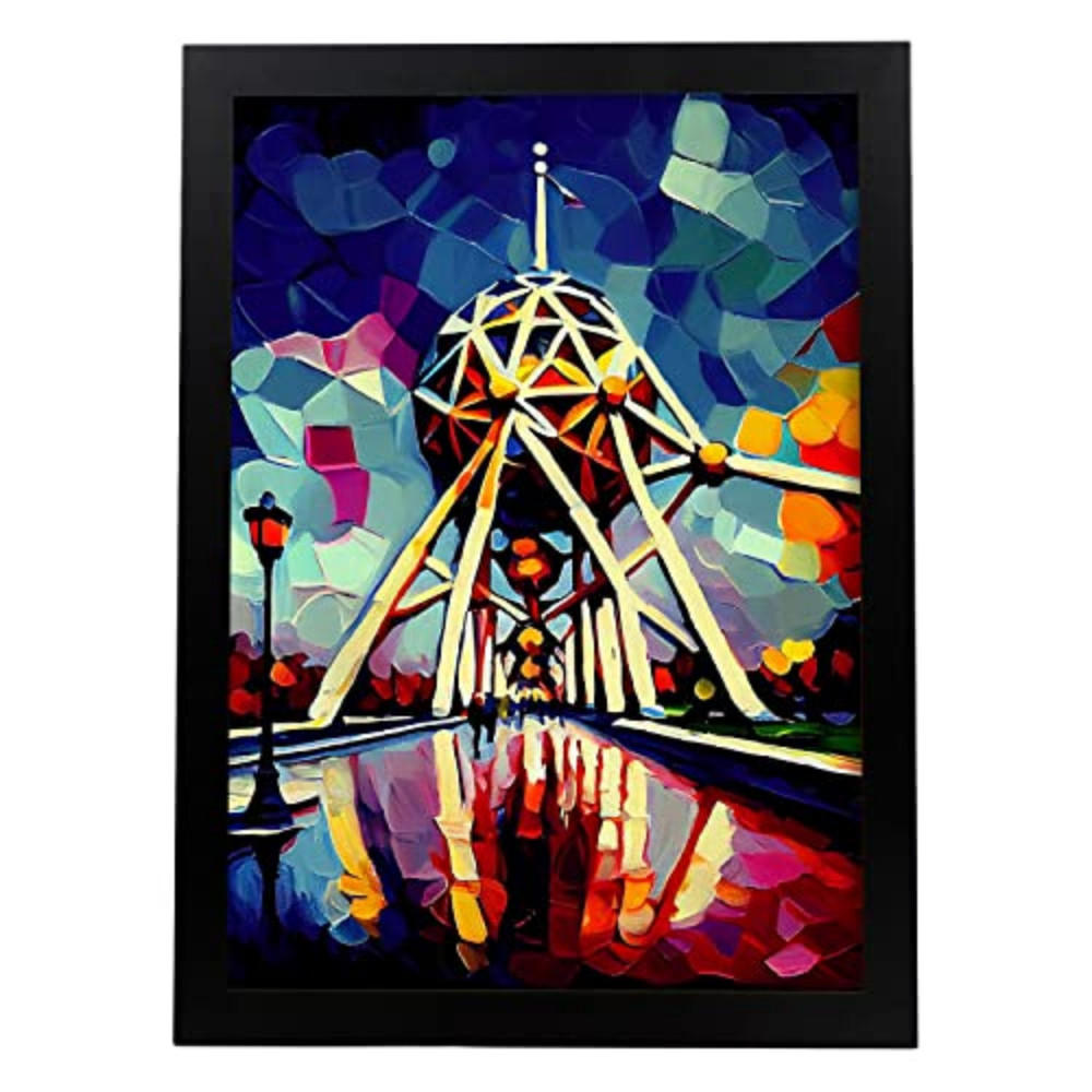 POSTER Atomium Im Ölgemälde Stil A3 Rahmenlos - Klar, Papier (29.7/5/42cm) - Nacnic