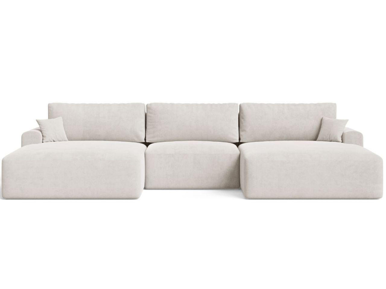 ECKSOFA U Serene Ecru - Ecru, Holz/Textil (391/145cm) - Graingold