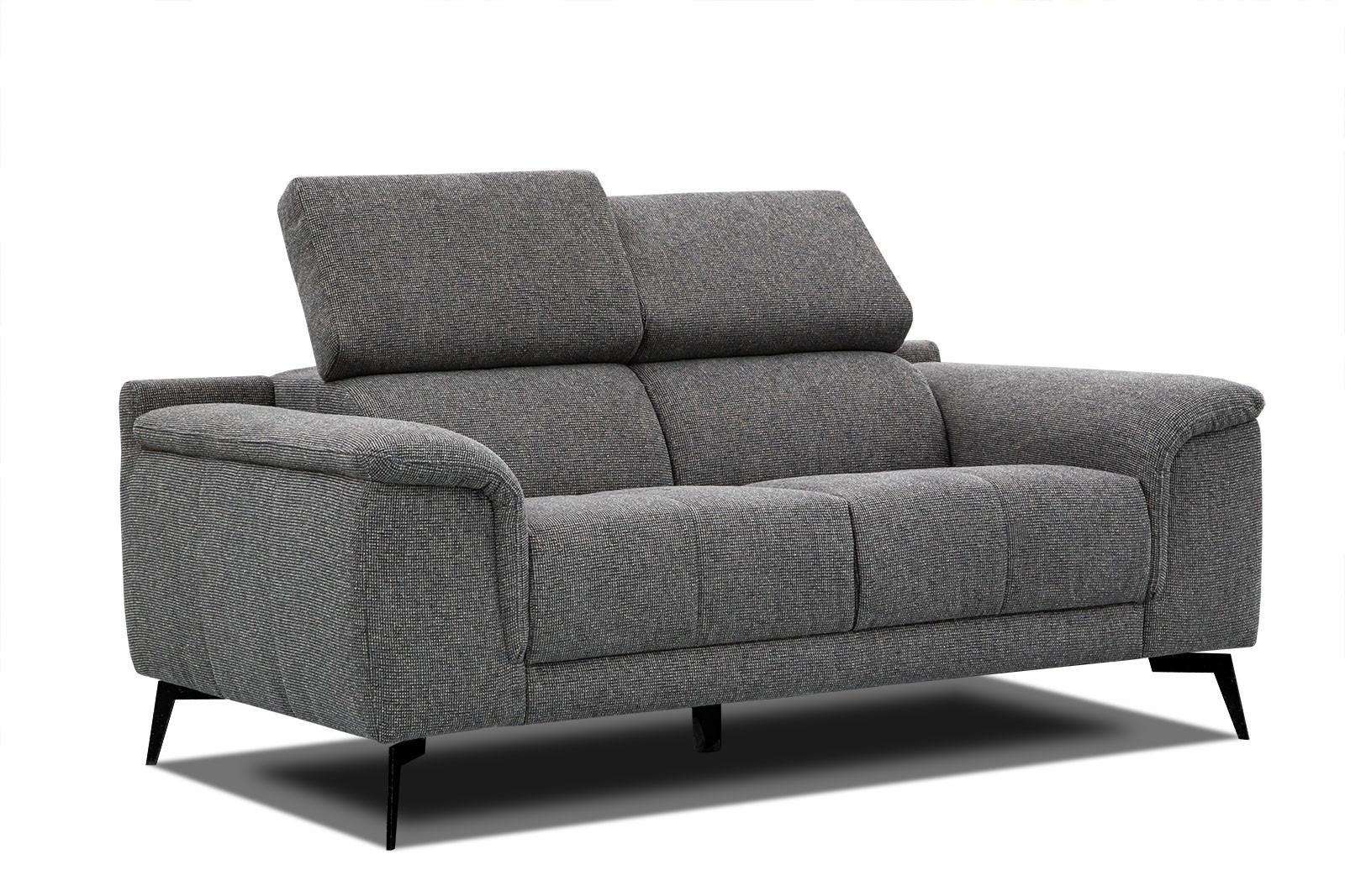 SOFA FIERO 2-Sitzer, dunkelgrau - Dunkelgrau/Schwarz, Holzwerkstoff/Textil (170/82/103cm) - Courtois Laville