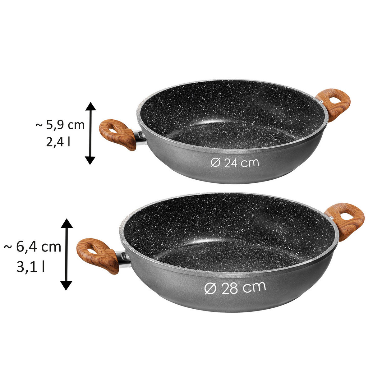 SERVIERPFANNE - Grau, Metall (28cm) - Stoneline