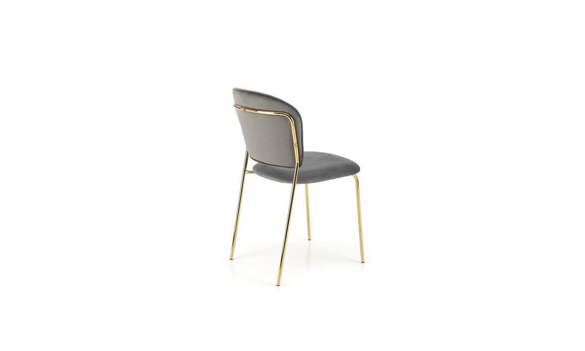 POLSTERSTUHL GLORIA 47/56/85 cm Grau/Gold - Goldfarben/Grau, Textil/Metall (47/85/56cm) - Lookway