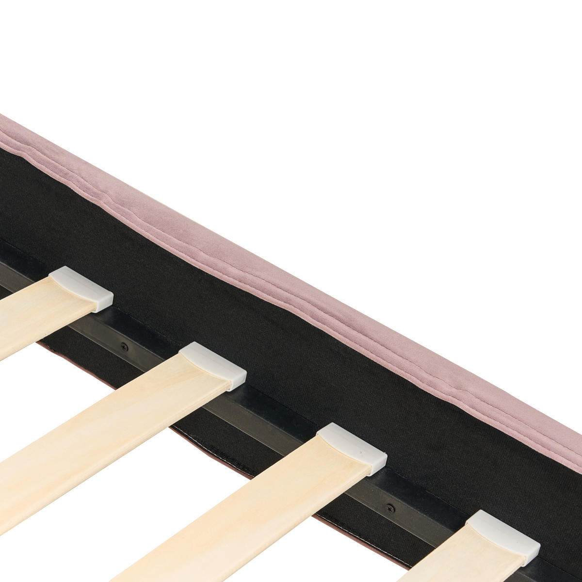 POLSTERBETT 90/200cm Rosa Fitou - Pink, Textil (90/200cm) - Beliani