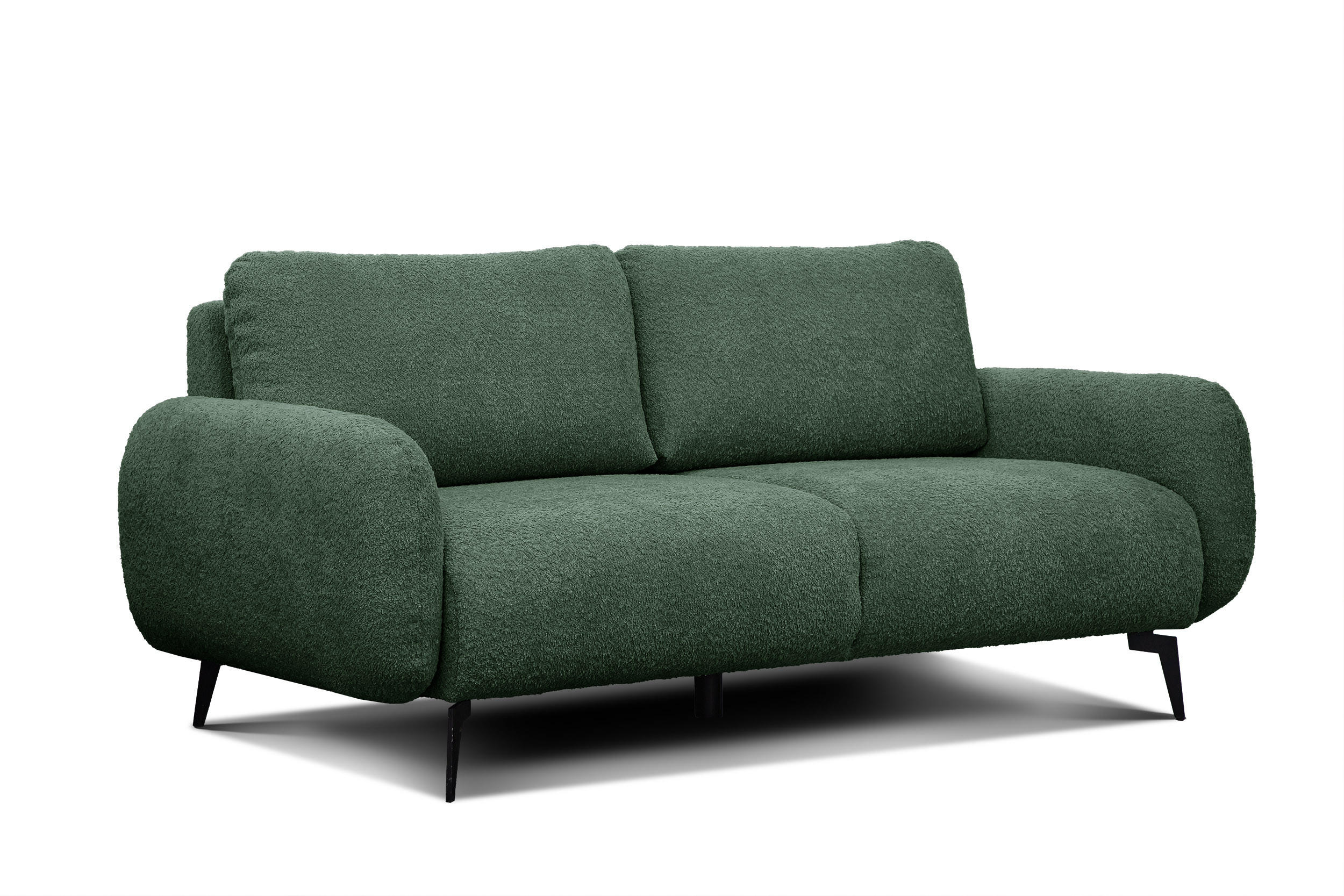 SOFA FEBE 3-Sitzer, olivgrün - Schwarz/Olivgrün, Holz/Textil (190/82/96cm) - Courtois Laville