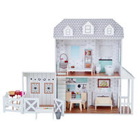 PUPPENHAUS, Grau, 90cm - Weiß, Holzwerkstoff (34/90/104cm) - Teamson Kids