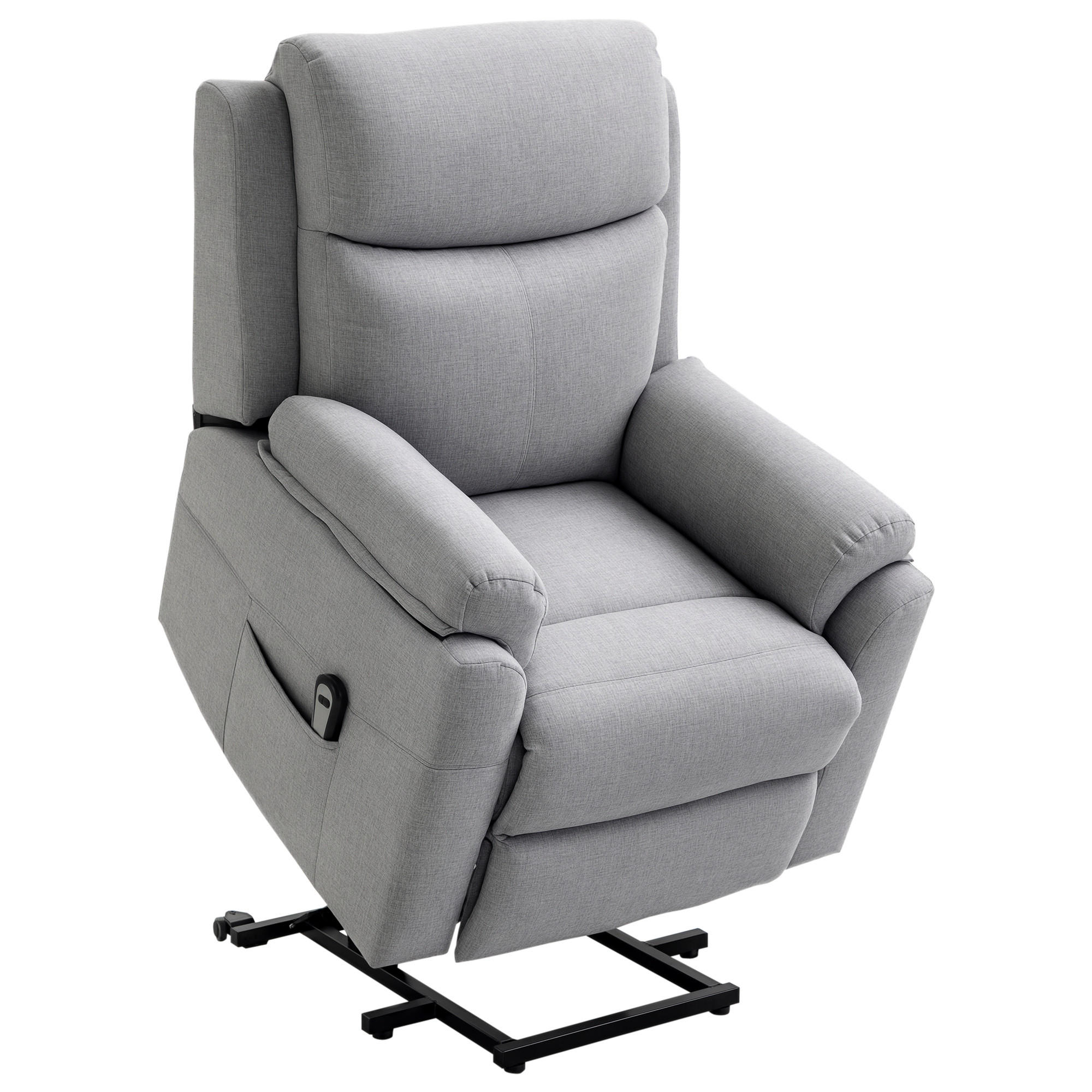 RELAXSESSEL DE-06361 Mit Aufstehilfe, elektrisch, 160° neigbar, Taschenfederkern Grau - Grau, Metall (89/102/83cm) - ComfortXL