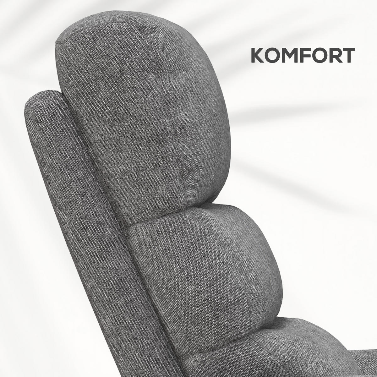FERNSEHSESSEL MIT AUFSTEHHILFE, Grau, Polyester, Stahl - Grau, Kunststoff (90/96/66cm) - HOMCOM