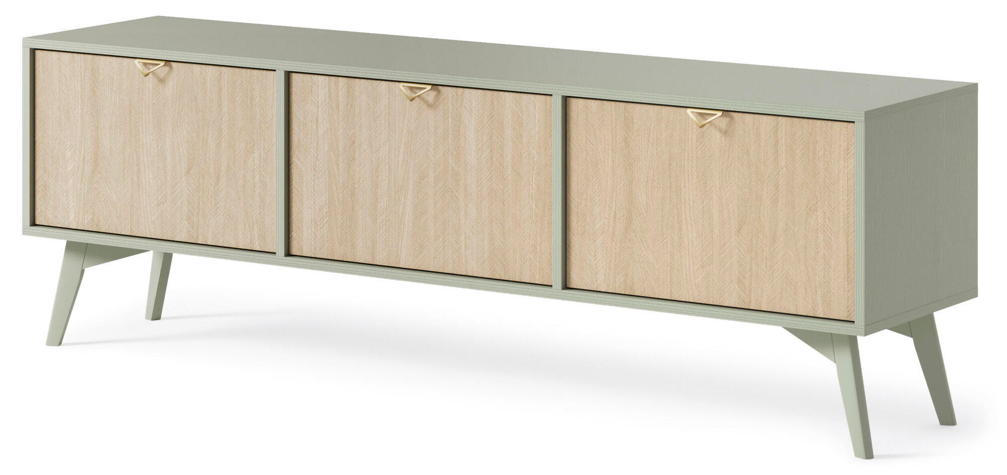 TV-LOWBOARD FOREST Beige, Grün 158x38x52 cm - Beige/Grün, Holzwerkstoff (158/52/38cm) - FURNLUX