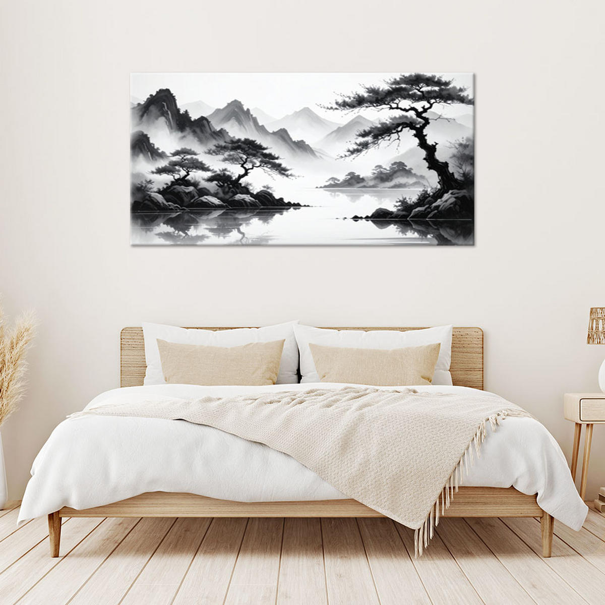 LEINWANDBILD Landschaften 120x60cm - Schwarz, Textil (120/60cm) - Feeby