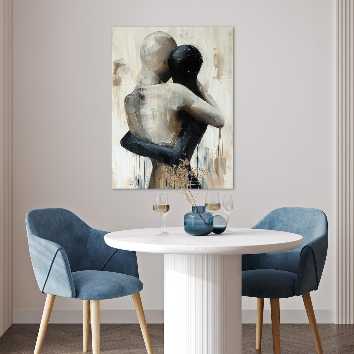 POSTER Abstrakt - Liebe - Schwarz und weiß - Modern 60x80 cm - Schwarz, Papier (60/80/0.1cm) - MuchoWow