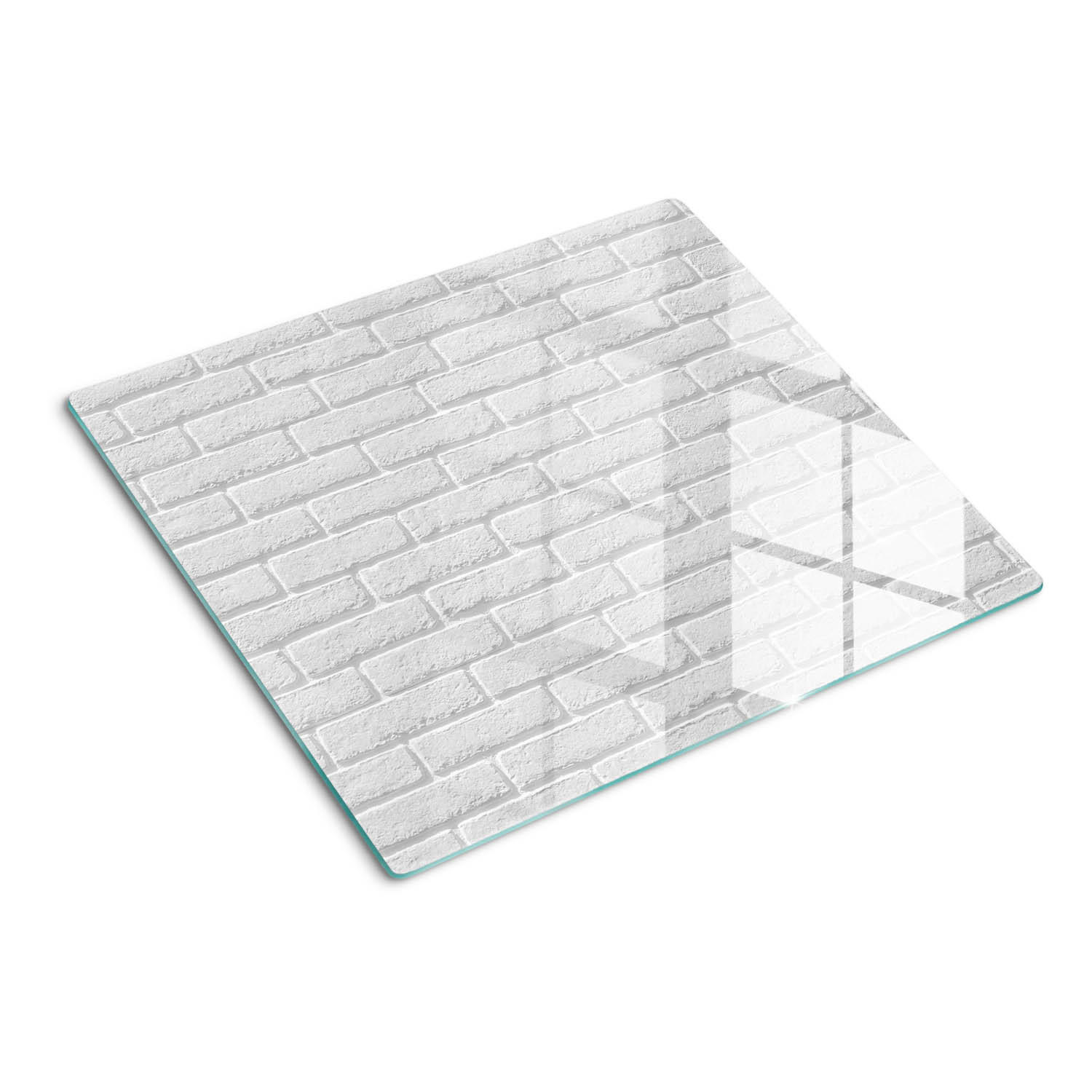 GLASPLATTE 60x52 cm Ziegelmauer - Weiß, Glas (60/0.4/52cm) - TULUP