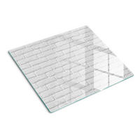 GLASPLATTE 60x52 cm Ziegelmauer - Weiß, Glas (60/0.4/52cm) - TULUP
