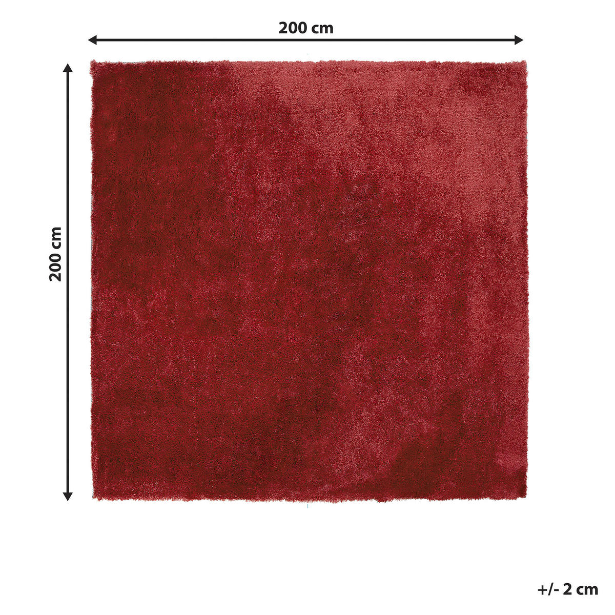 SHAGGY-TEPPICH Evren 200/200 cm - Rot, Kunststoff (200/200cm) - Beliani