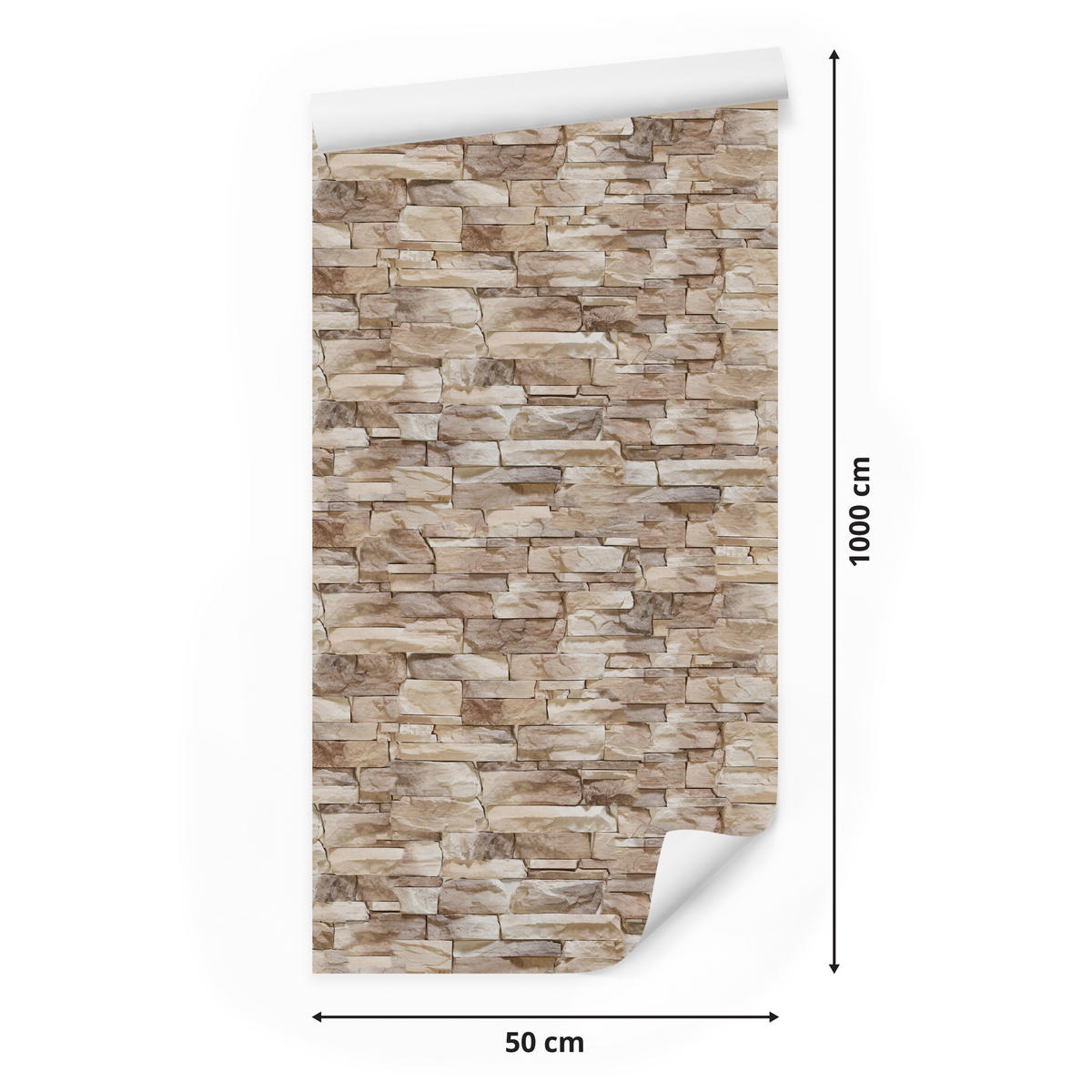VLIESTAPETE Schiefermauer in 3D-Optik – Braun, Beige – 50x1000 cm - Beige/Braun, Papier (50/1000cm) - Muralo