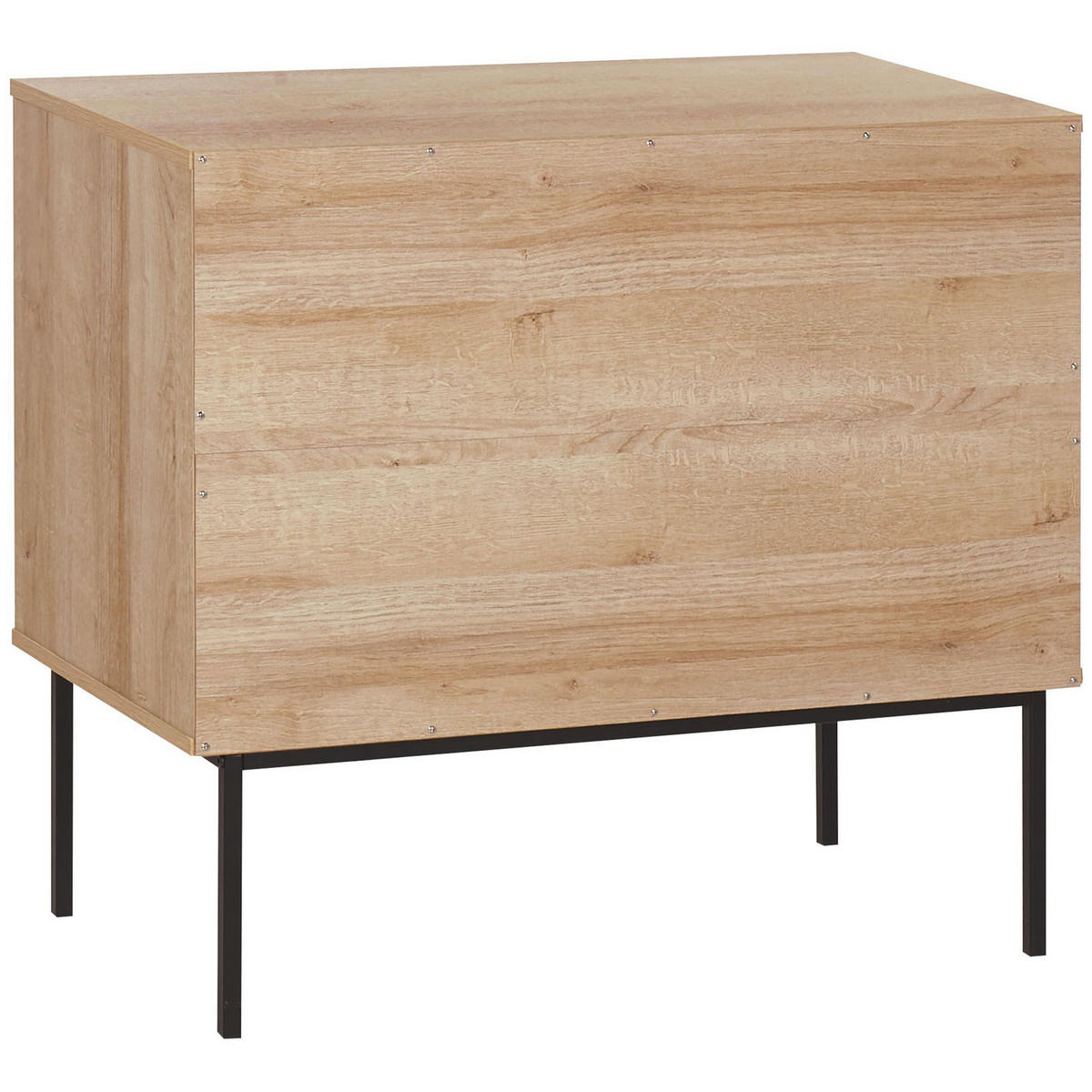 SIDEBOARD Heller Holzfarbton Pasco - Hellbraun/Schwarz, Holzwerkstoff (80/72/40cm) - Beliani