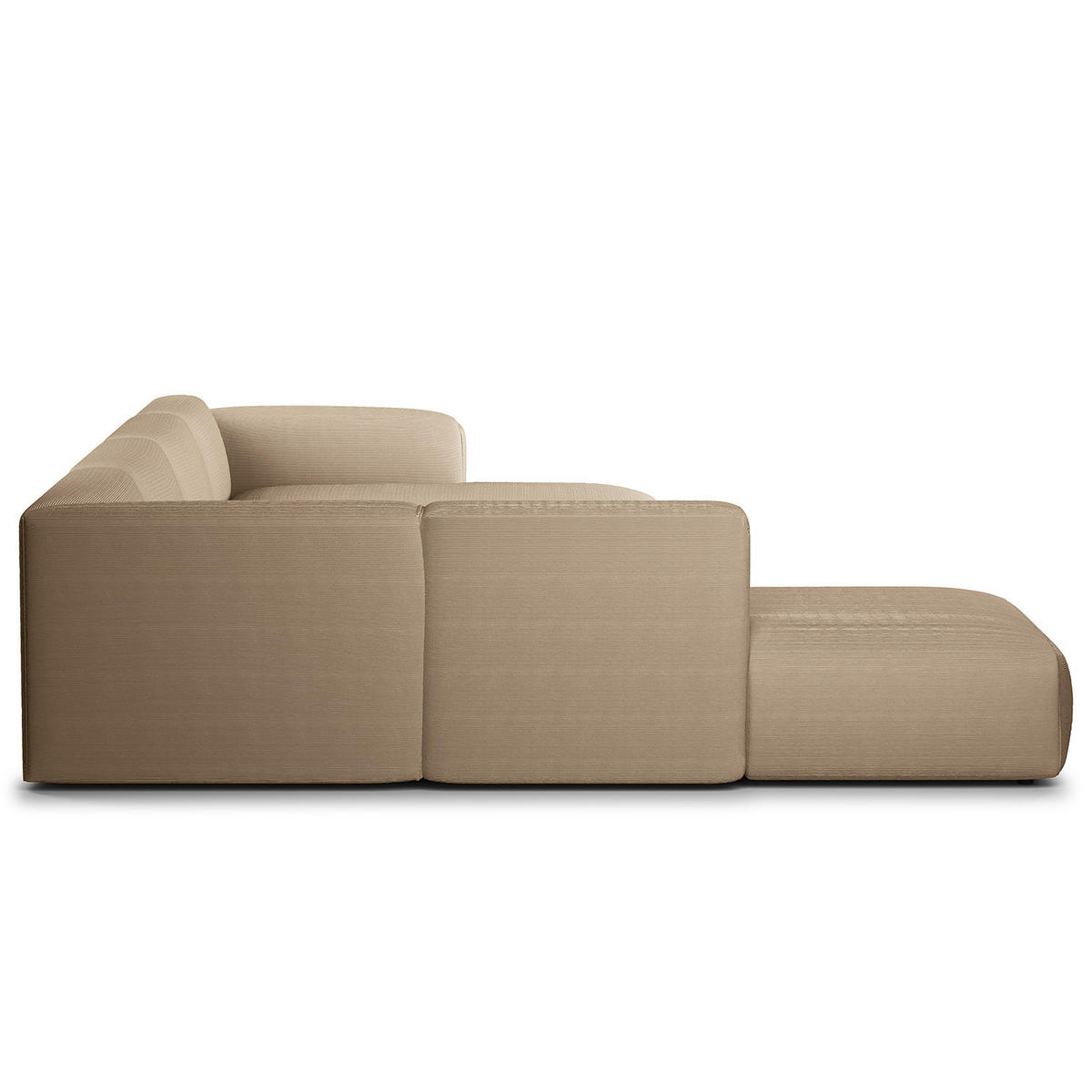 WOHNLANDSCHAFT mit Longchair - Taupe/Schwarz, Kunststoff/Textil (325/71/235cm) - home24