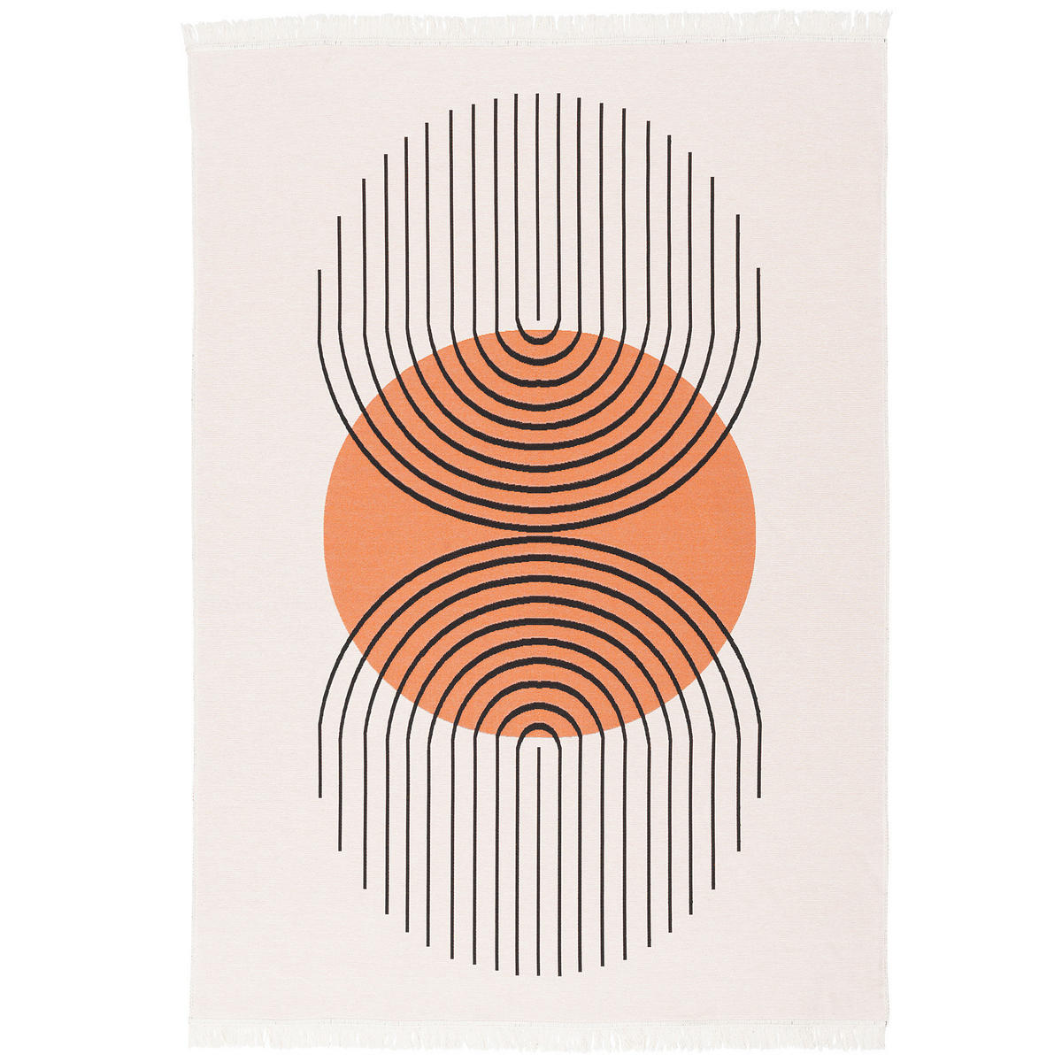 TEPPICH BEIDSEITIG ETHNO KELIM CIRCLE - Creme, Textil (140/200cm) - Pergamon