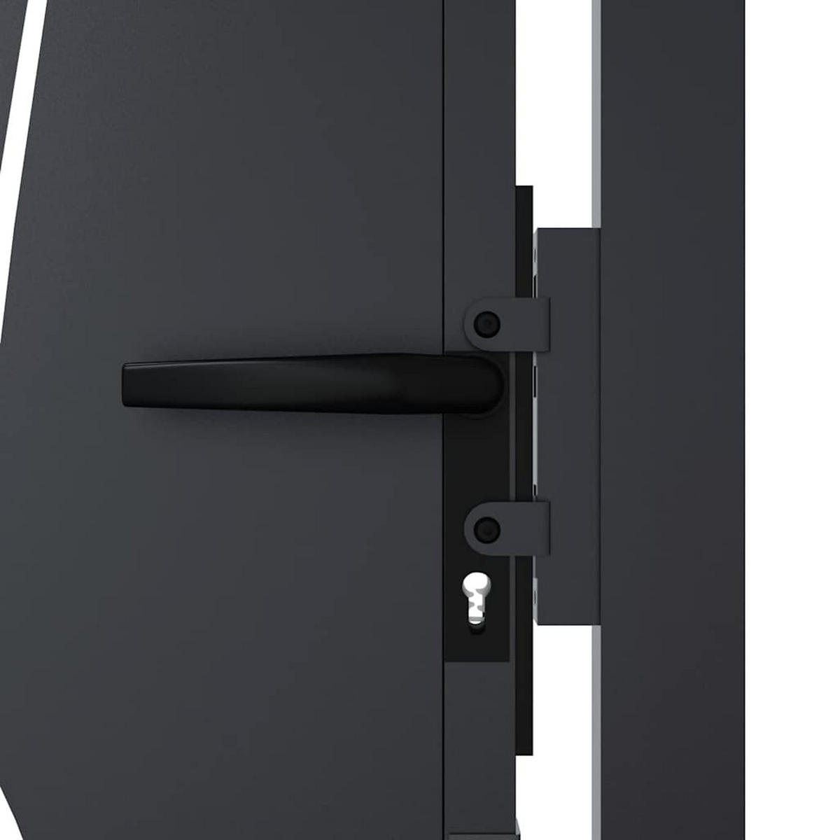 GARTENTOR im Gras-Design, 110/80 cm, aus Stahl, in Anthrazit, modern - Grau, Metall (75/80cm) - vidaXL