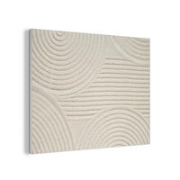 AKUSTIKPANEEL Muster - Abstrakt - Weiß 80x60 cm - Beige, Textil (80/0.9/60cm) - MuchoWow