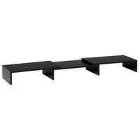 MONITORSTÄNDER DE-16715 ausziehbar 80-117 cm, mit 3 Fächern Schwarz - Schwarz, Holzwerkstoff (117/23.5/10cm) - ComfortXL