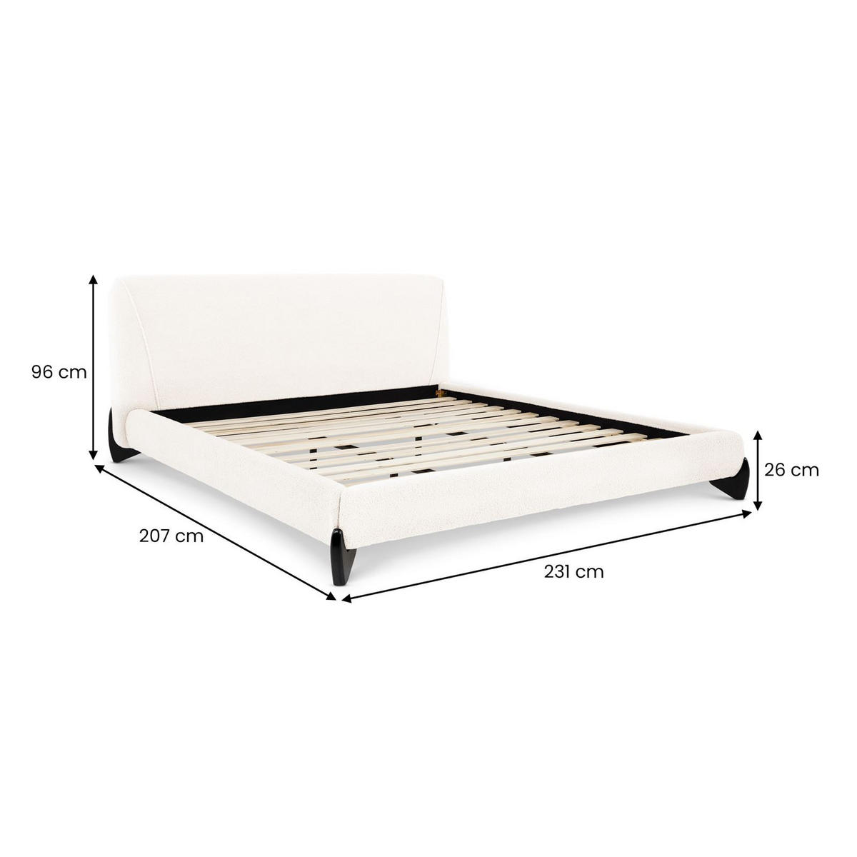 POLSTERBETT PATERNA 180X200 CM WEISS - Weiß, Textil (180/200cm) - IDIMEX