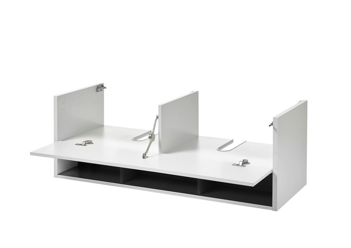 WASCHTISCH M20 Weiß Hochglanz & Anthrazit 120/42/46 cm ohne Waschbecken - Weiß Hochglanz/Anthrazit, Holzwerkstoff (120/42/46cm) - Livojo