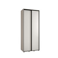 SCHWEBETÜRENSCHRANK 235,2/110/60 2-türig - Schwarz/Weiß, Holz/Metall (110/235/60cm) - Abiks Möbel