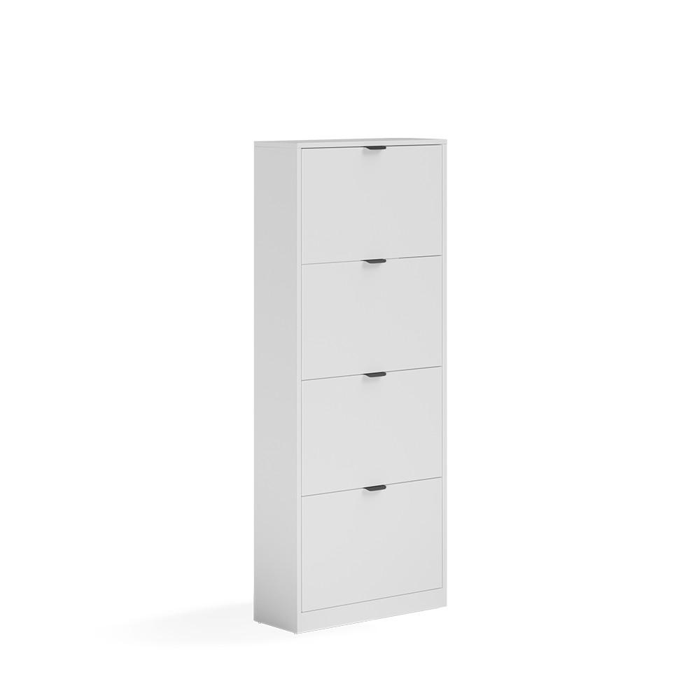 SKOTIPPARE Gizmo, Vit, 59x146.6 cm med 4 fack Vit, Svart 146.6/59/22 cm