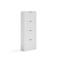 SCHUHKIPPER Gizmo, Weiß, 59 x 146.6 cm mit 4 Fächern - Schwarz/Weiß, Holzwerkstoff (59/146.6/22cm) - Vicco