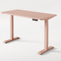 SCHREIBTISCH Elektrisch Höhenverstellbarer HomeOne 140x70cm Rosa/Rosa mit Memory-Funktion, Anti-Kollisions Technologie - Pink, Holzwerkstoff (70/140/72cm) - Desktronic