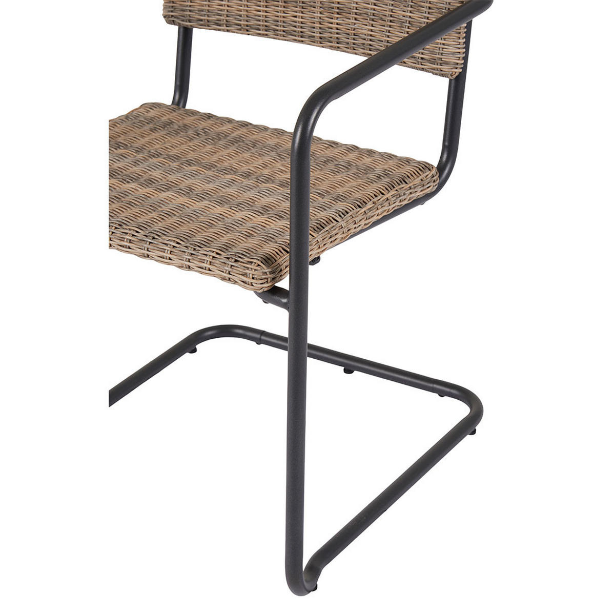 GARTENSTUHL, Camille, Schwarz, Rattan, 55 x 59 x 83 cm - Schwarz, Naturmaterialien (55/83/59cm) - ebuy24