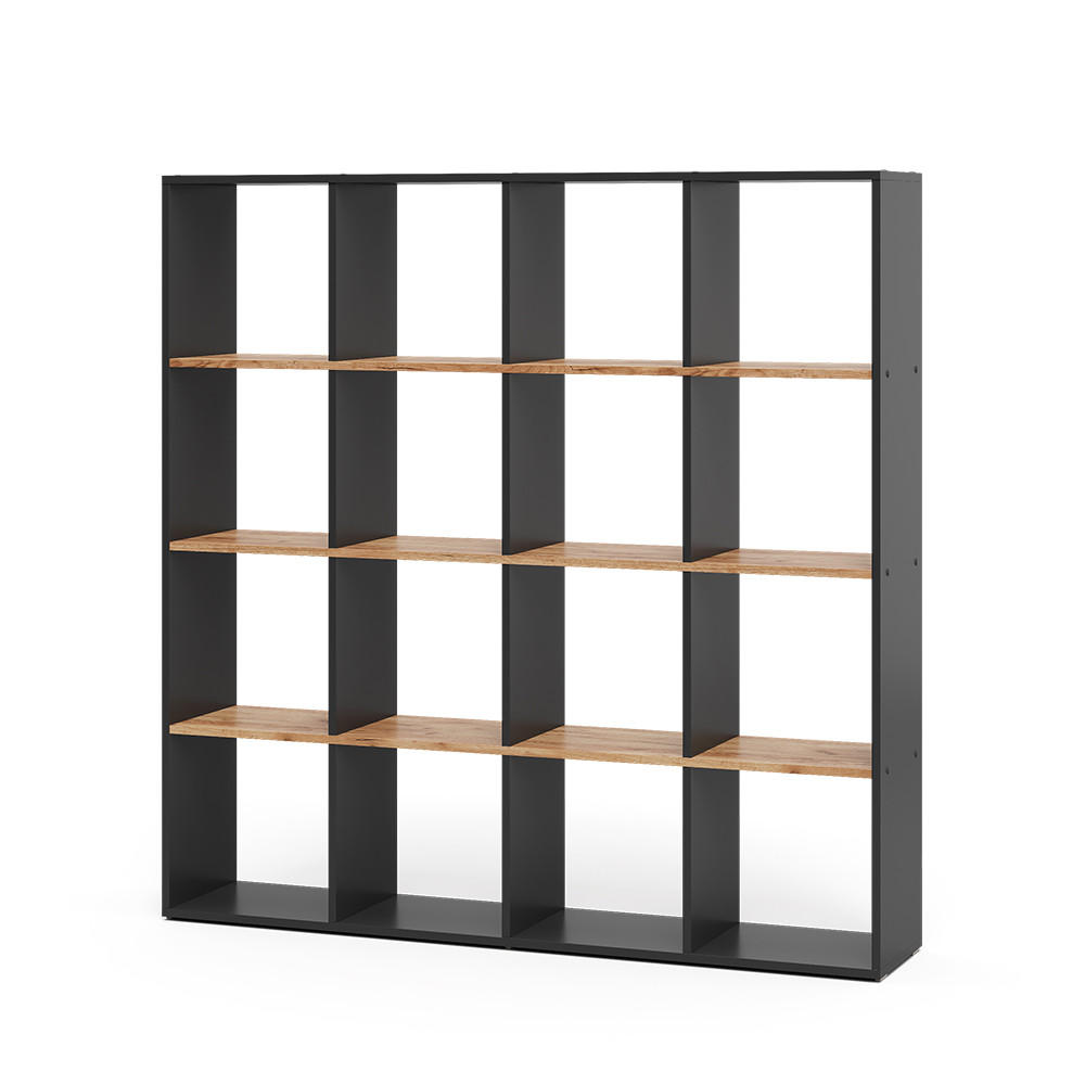 RAUMTEILER Karree Anthrazit/Goldkraft Eiche 138.5 x 142.5 cm - Honigeiche/Anthrazit, Holzwerkstoff (142.4/143/29cm) - Vicco