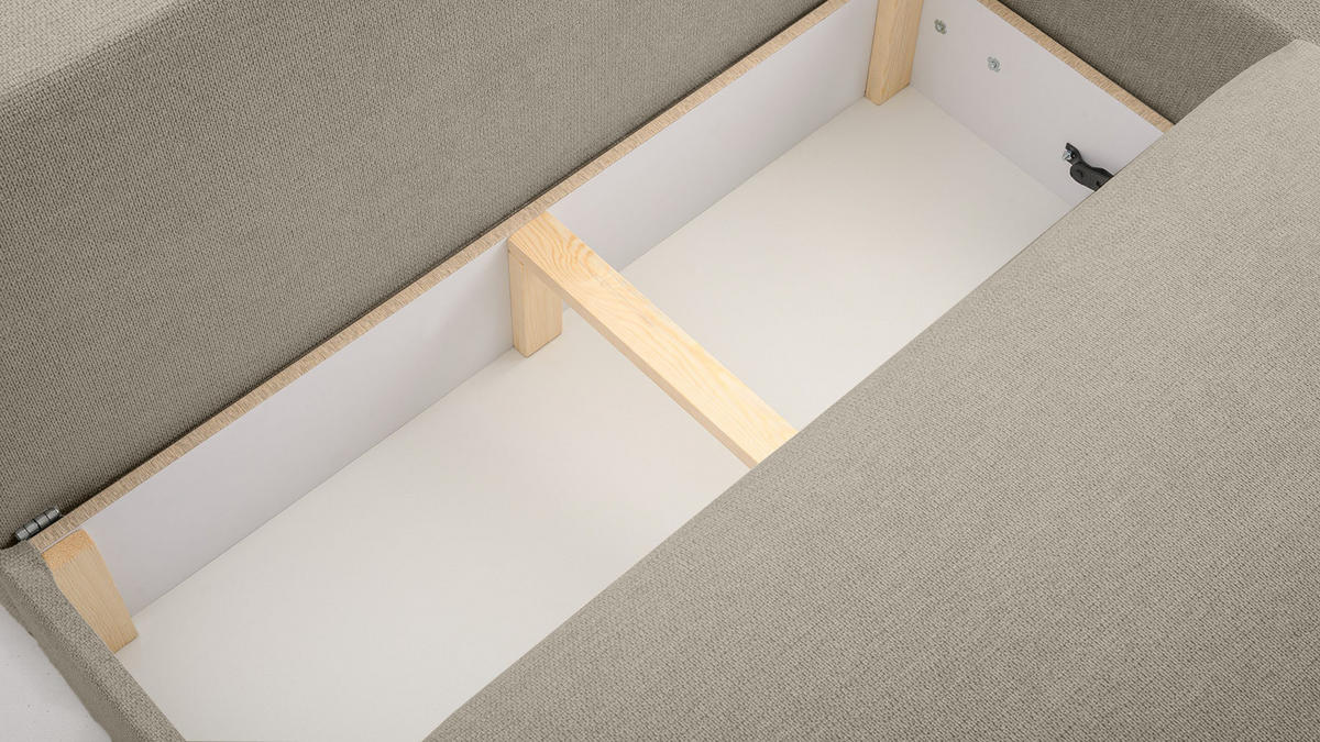 ECKSOFA Ripley mit Schlaffunktion, Hellgrau - Hellgrau, Textil (223/150cm) - Fedve