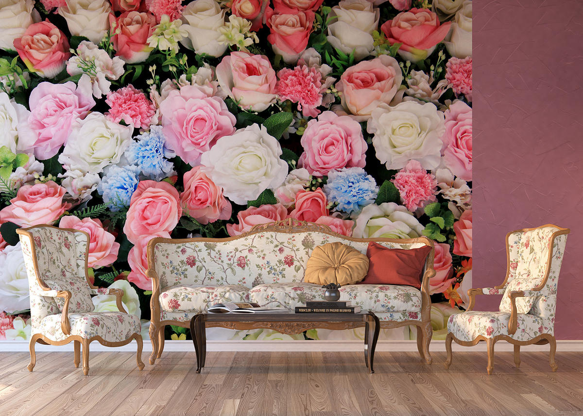 FOTOTAPETE Rosen 375 x 270 cm - Pink, Papier (375/270cm) - Sanders & Sanders