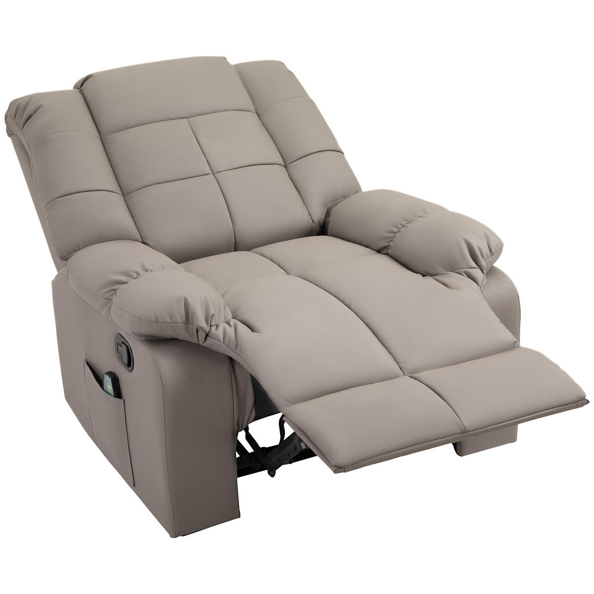 MASSAGESESSEL DE-15341 8 Vibrationpunkte mit Fernbedienung Grau - Grau, Leder (99/99/94cm) - ComfortXL