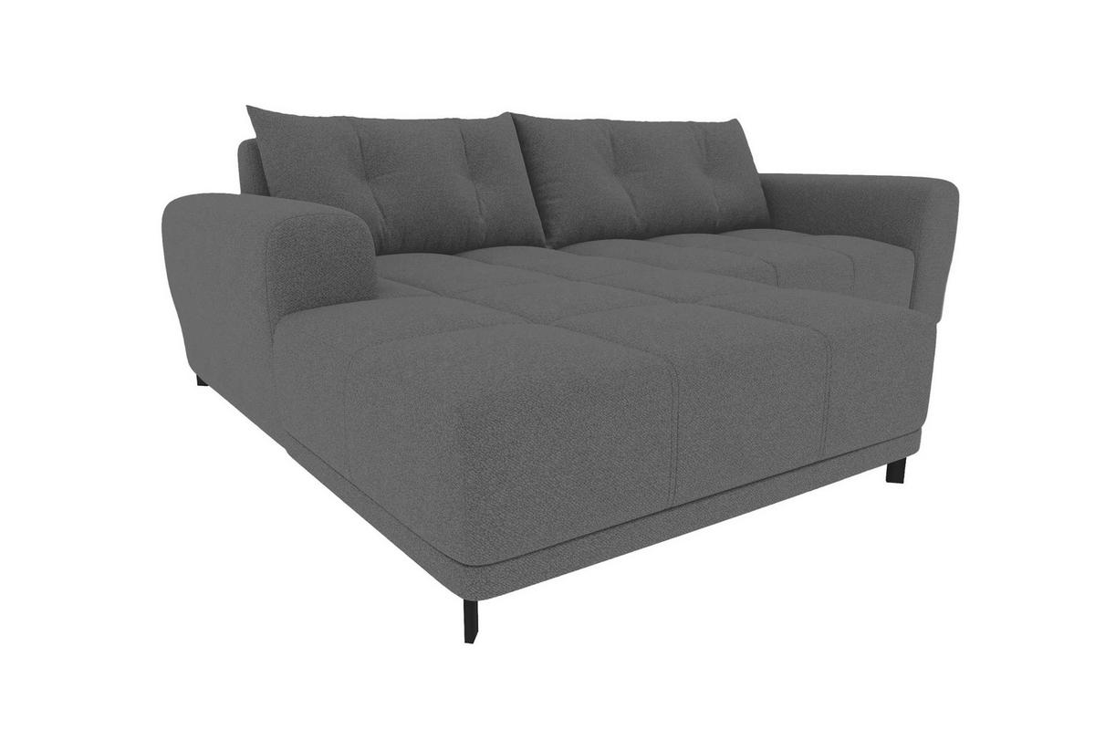 ECKSOFA Massimo Strukturstoff Anthrazit inkl. Schlaffunktion Links - Anthrazit/Schwarz, Textil/Metall (246/177cm) - 99rooms