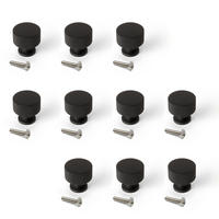 MÖBELKNÖPFE Argos, Durchmesser 30mm, Aluminium, Schwarz lackiert 10er-set - Schwarz, Metall (12/3/18cm) - EMUCA