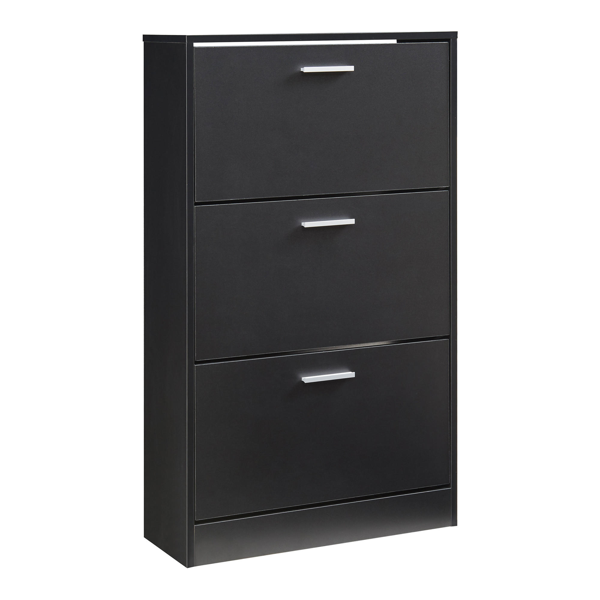 SCHUHSCHRANK Sykkylven - Schwarz, Holzwerkstoff (60/103/24cm) - [en.casa]