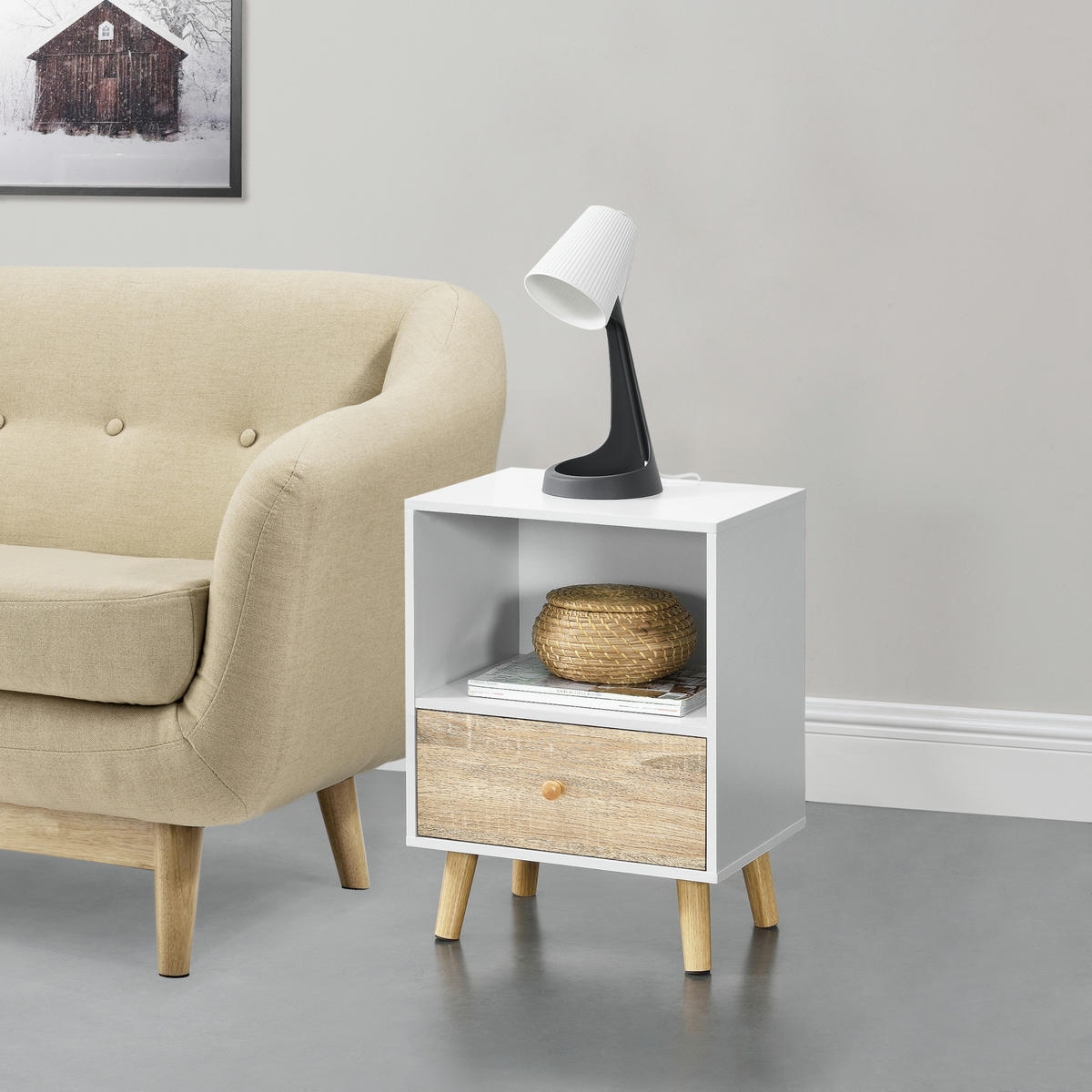 BEISTELLTISCH Sundsvall - Eichefarben/Naturfarben, Holz/Holzwerkstoff (30/40/54cm) - [en.casa]