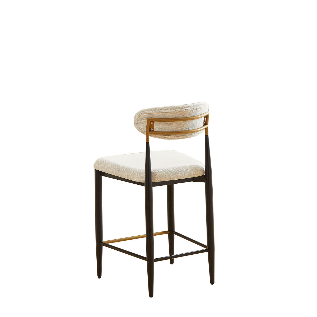 BARHOCKER 2er-Set mit Rückenlehne und Stoffkissen, Creme - Beige, Textil (51/94/50cm)
