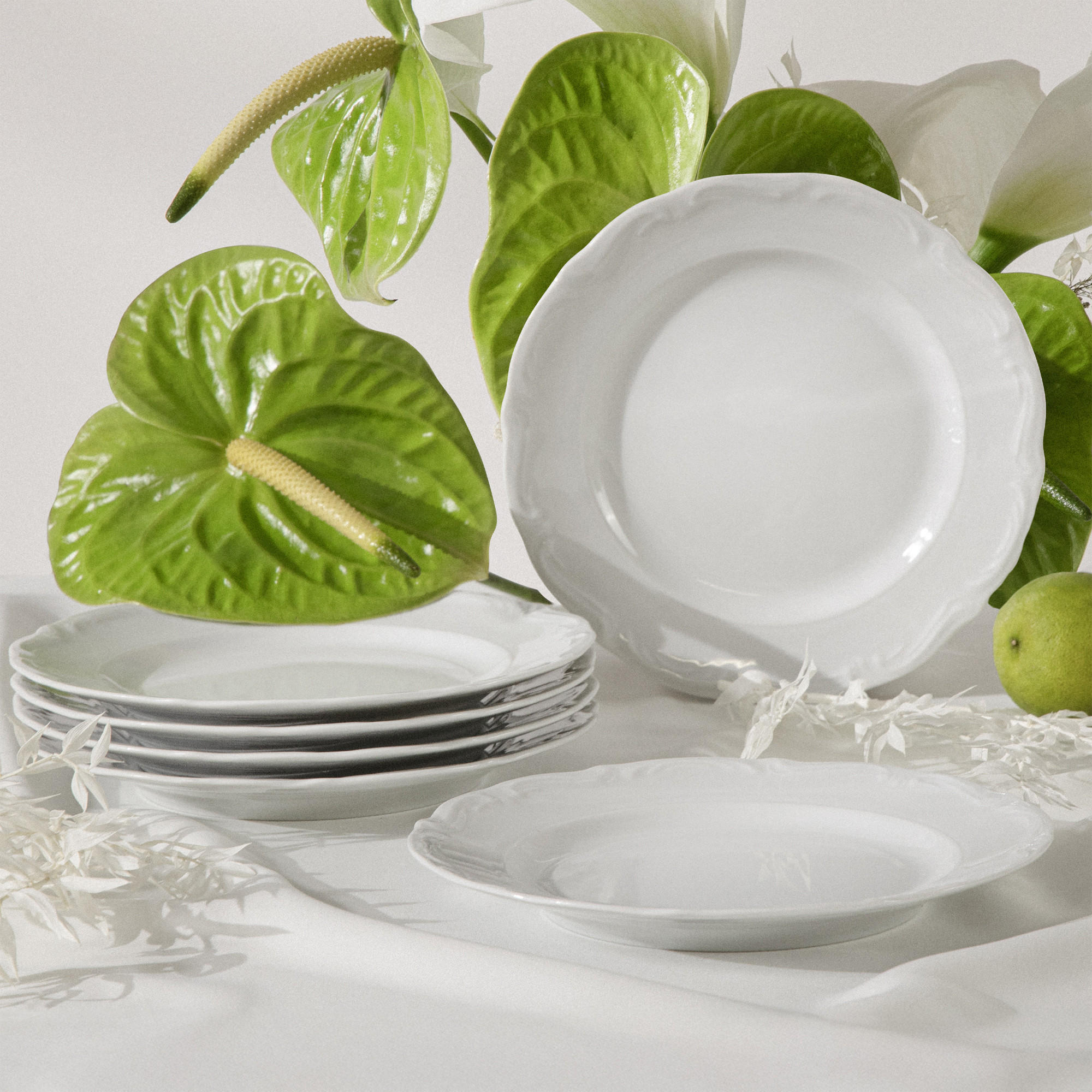 DESSERTTELLER Chodziez MARIA TERESA 6-tlg - Weiß, Keramik (19cm) - KONSIMO®