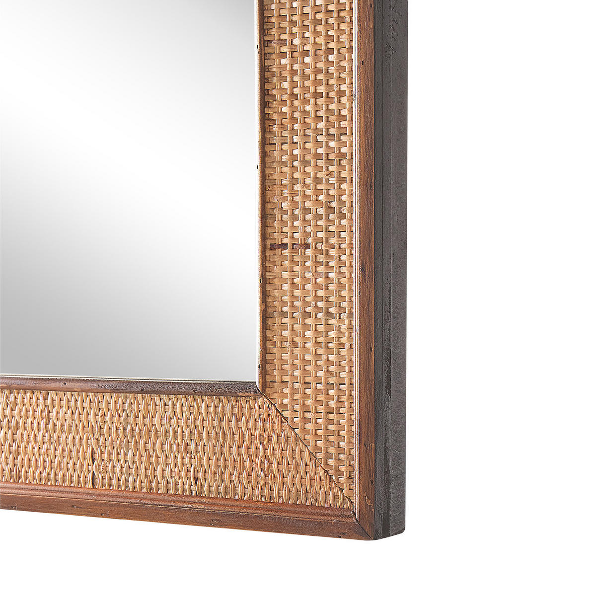 WANDSPIEGEL Holz hellbraun rechteckig 54/74 cm Iguala - Hellbraun/Dunkelbraun, Holz (54/74/5cm) - Beliani