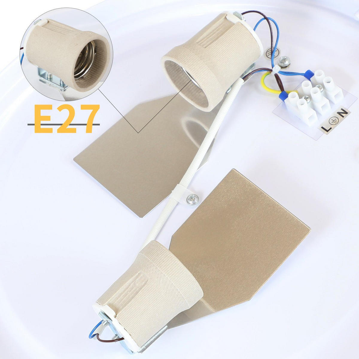 LED-DECKENLEUCHTE Kelsar 38.0/38.0/10.5 cm - Schwarz, Textil (38/38/10.5cm) - ZMH